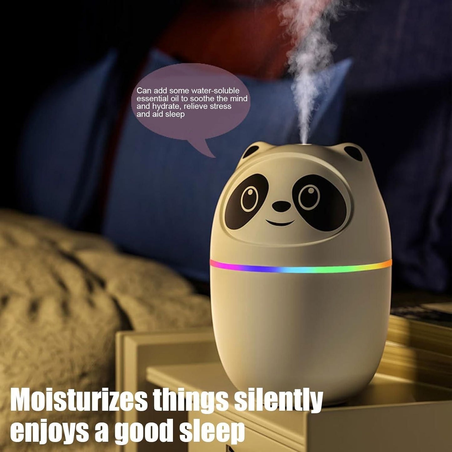 Cute Panda Cool Mist Humidifier for Room Moisture
