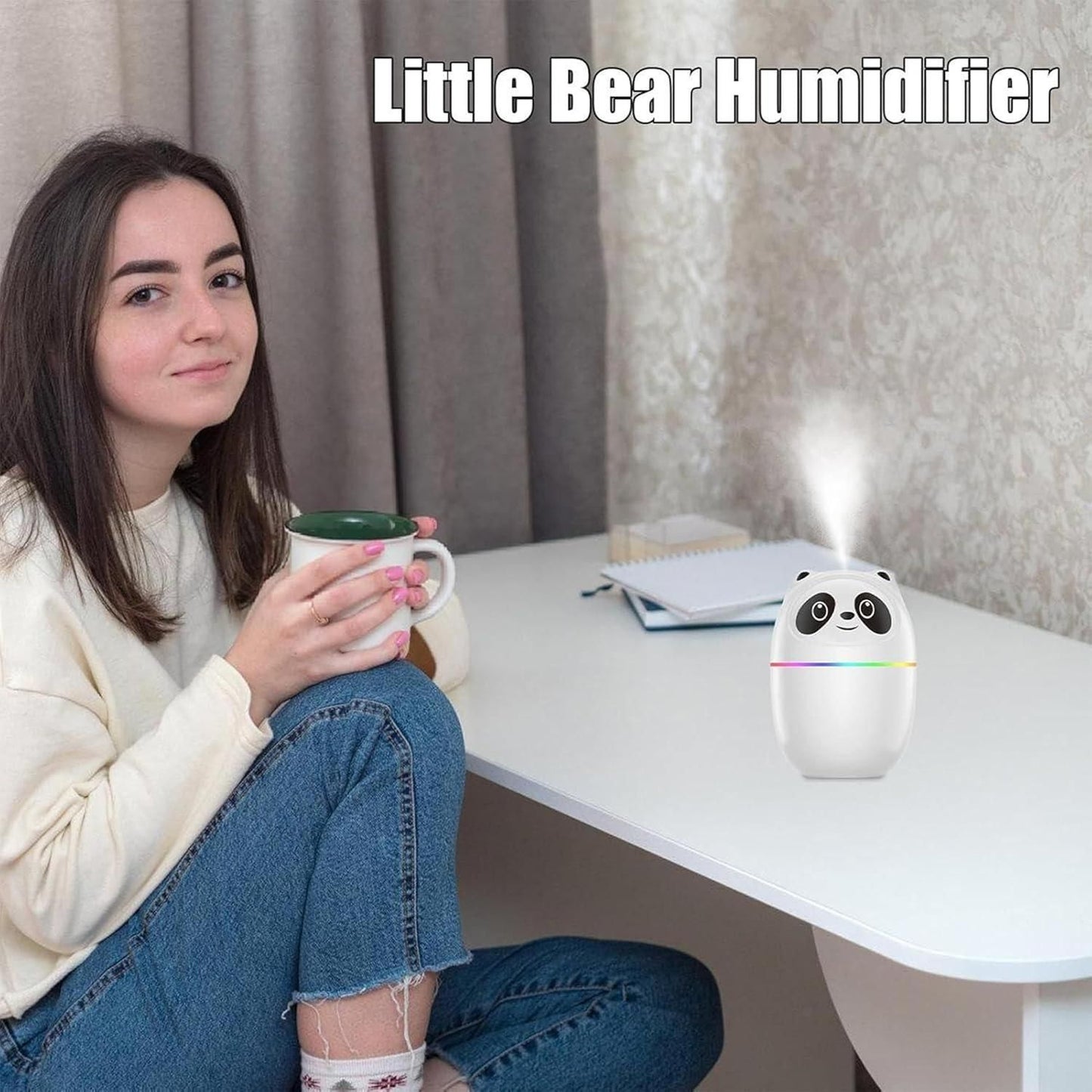 Cute Panda Cool Mist Humidifier for Room Moisture