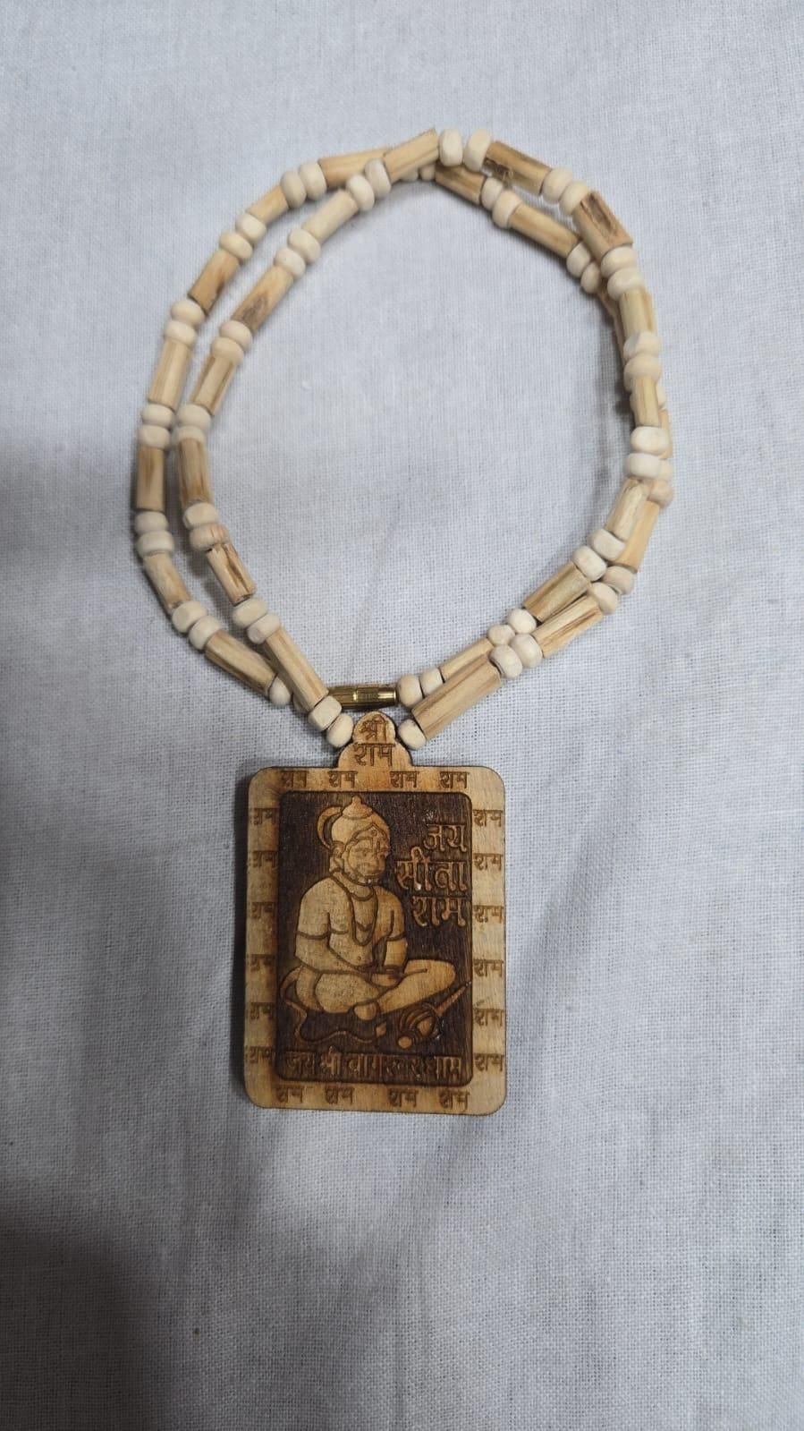 Natural Tulsi Wood Hanuman Ji Mala