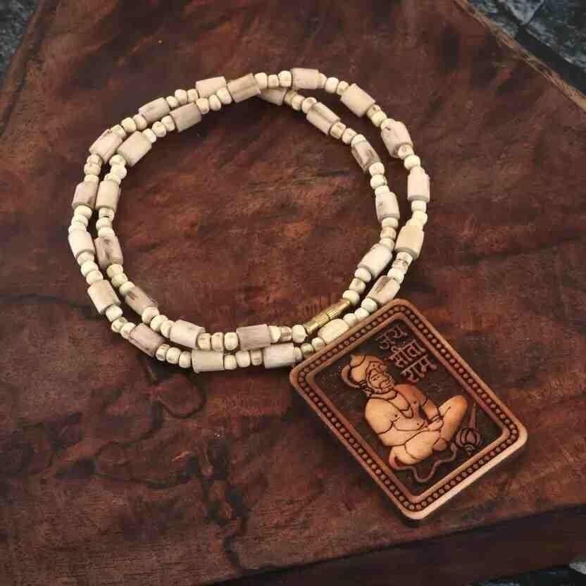 Natural Tulsi Wood Hanuman Ji Mala