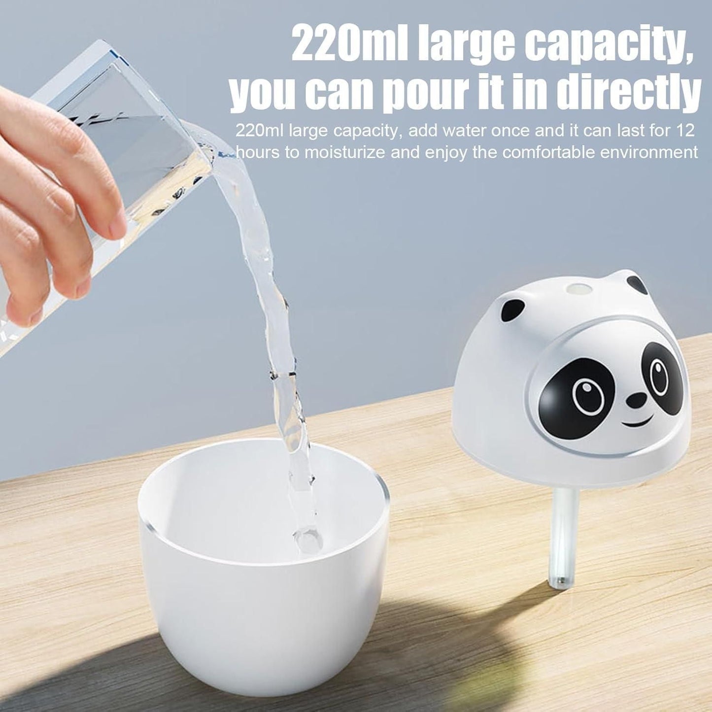 Cute Panda Cool Mist Humidifier for Room Moisture