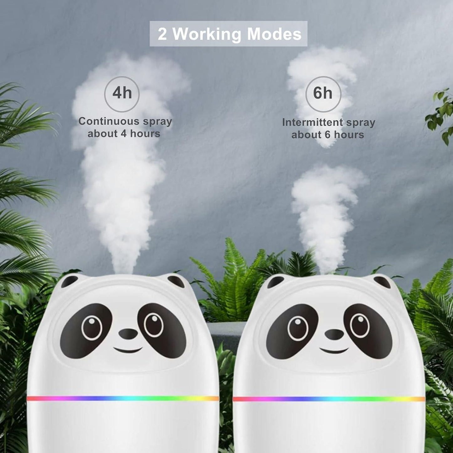 Cute Panda Cool Mist Humidifier for Room Moisture