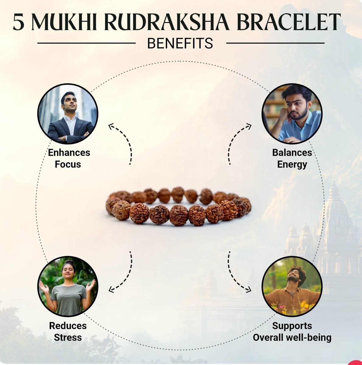 5 Mukhi Rudraksha Bracelet Combo