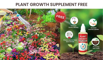 100 Flower Seeds + FREE Plant Growth Supplement