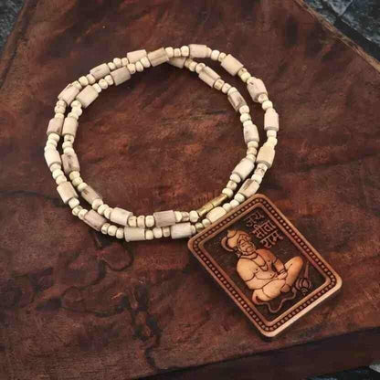 Natural Tulsi Wood Hanuman Ji Mala