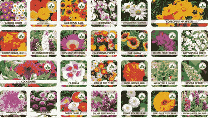 100 Flower Seeds + FREE Plant Growth Supplement